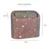 Diamond Crystal Car Trash Can Bin with Lid Leakproof Mini Vehicle Trash Bin Glitter Garbage Dustbin Organizer Container Bag