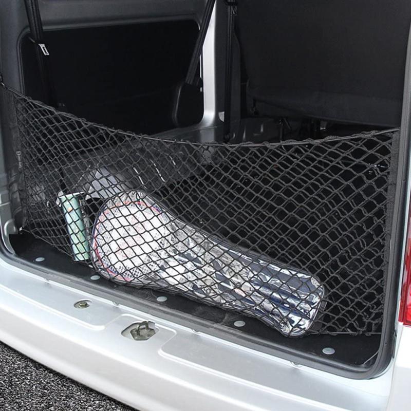 Car Trunk Net Pocket Pet Barrier Mesh Bag Double Layer Vertical Net Luggage Storage Fixed Bag