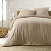 Housse de couette + 2 taies en gaze de coton 220 x 240 cm Tendance sable