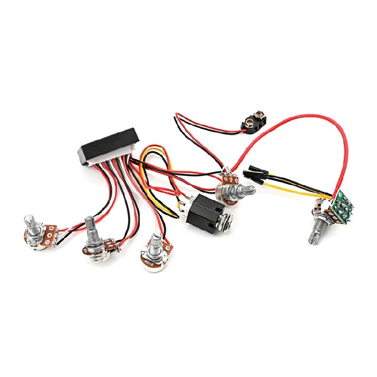 Предварительно распаянная схема предусилителя для бас-гитары, звукосниматель, активный/пассивный, эквалайзеры для звукоснимателя бас-гитары