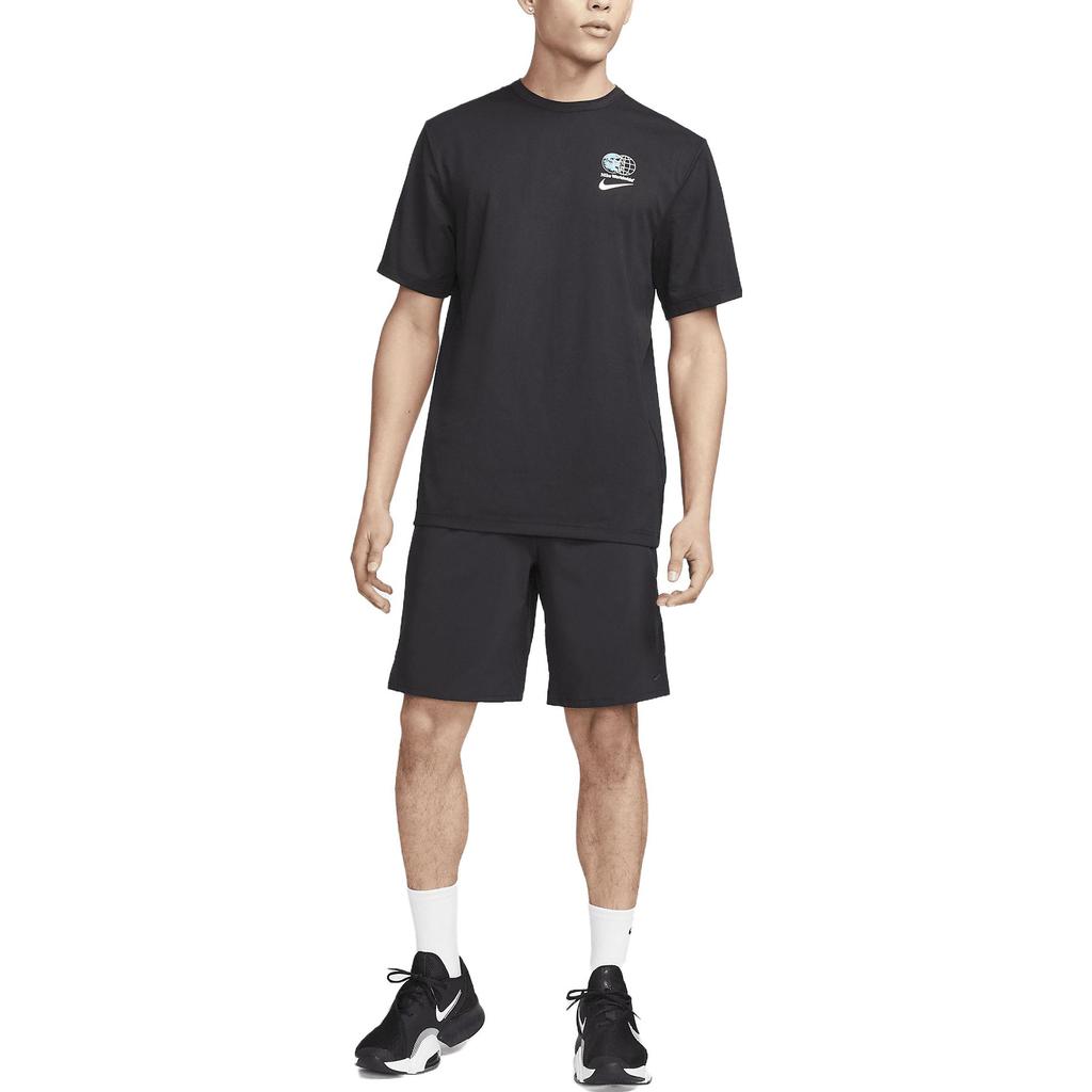Nike Мужская футболка с круглым вырезом Dri Fit UV с принтом логотипа Hyverse, топы, черная, DV9843-010