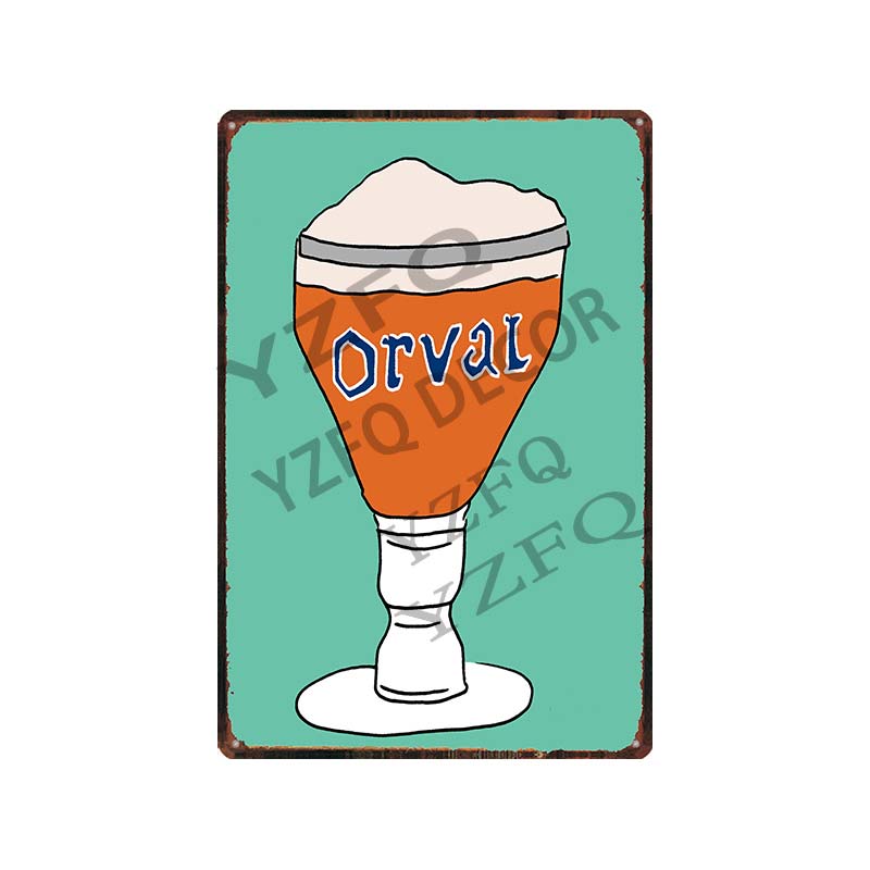 30x20 см Жестяная вывеска с пивом Hoegaarden Orval Chouffe - Винтажная металлическая табличка, Идеально подходит для Декора Стены Бара/Паба/Кухни/Дома/Кофейни, Постер