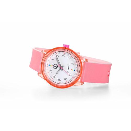 Q&Q SmileSolar (Q&Q Smile Solar) Solar-Powered Analog Watch with Matching Style, Waterproof Urethane Strap, RP26-007, Pink