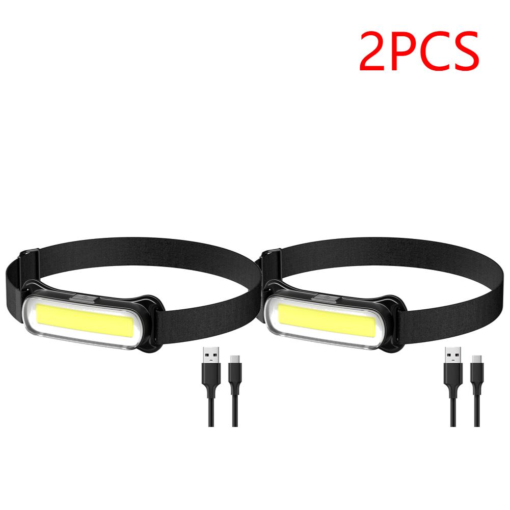 2-10PCS USB LED Headlamp 3 Modes Flashlight Waterproof Head Light Adjustable Headband for Camping Fishing Running Biking