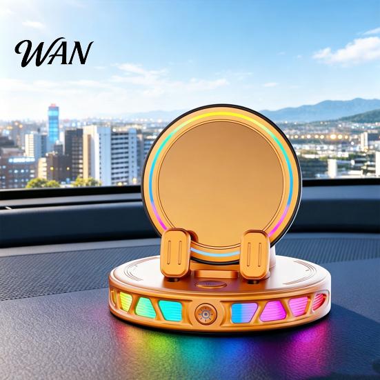 Car Phone Holder with Light Wireless Charging Mount RGB Ambient 15W Fast Stand Magnetic Charger Vacuum Suction Cellphone Accessories