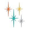 4Pcs Metal Starburst Wall Decoration Retro Mini Mid-Century Starburst Wall Art Sculpture Home Bedroom