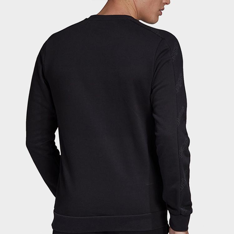 Adidas Классический спортивный пуловер с круглым вырезом и длинным рукавом, мужские топы, черный GJ6590
