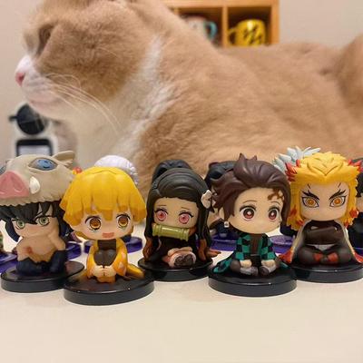 Фигурки Demon Slayer Q Posket Mini Kimetsu No Yaiba ПВХ Куклы Набор из 5/10/12/15 Для Украшения Рабочего Стола