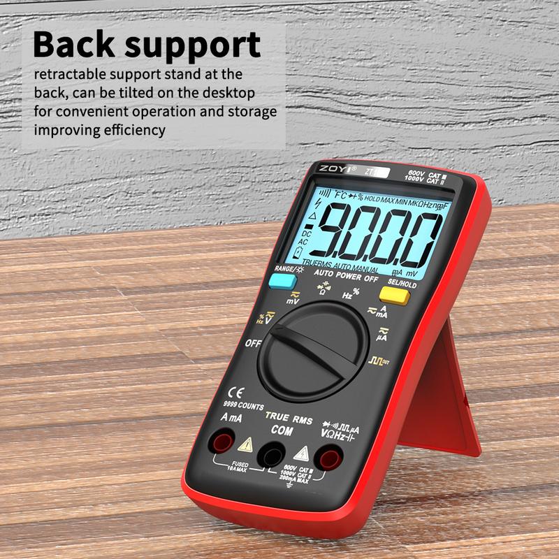 ZOYI ZT-109 Цифровой мультиметр True RMS Настольный прибор Характеристики 9999 отсчетов Ток Напряжение Выходная волна Автоматический/Ручной выбор диапазона