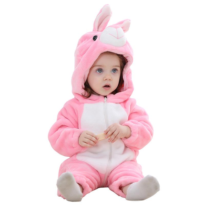 Children's Animal One-piece Romper Baby Plus Size Warm Romper Baby Flannel Romper Jumpsuit