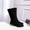 Pile boots women's autumn new pointed low heel medium tube retro knight boots suede sleeve long tube boots tide