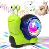 Интерактивная игрушка для домашних животных, ползающая и вращающаяся, со светодиодами, микромотором, безопасным материалом, низким энергопотреблением, на батарейках, легко чистится