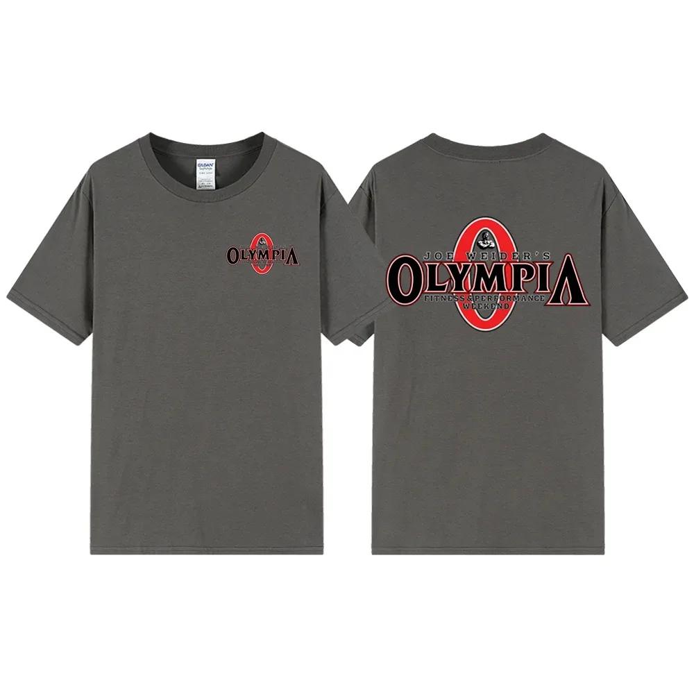 Trendy New Summer Men's OLYMPIA Printed Pure Cotton T-shirt Men's Hip Hop Street Sports Fitness Comfortable Hot Selling T-shirt