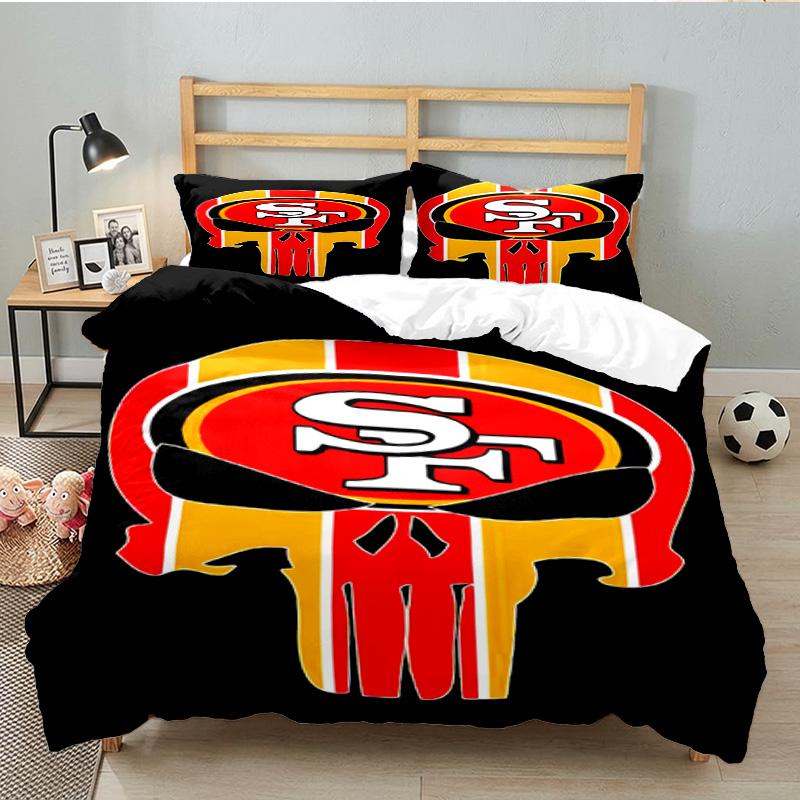 Vintage 49ers Football Bedding Set 3pcs, High Quality Bedding Set Including 1pc Duvet Cover And 2pcs Pillowcases for Bedroom, Dormitory Gift