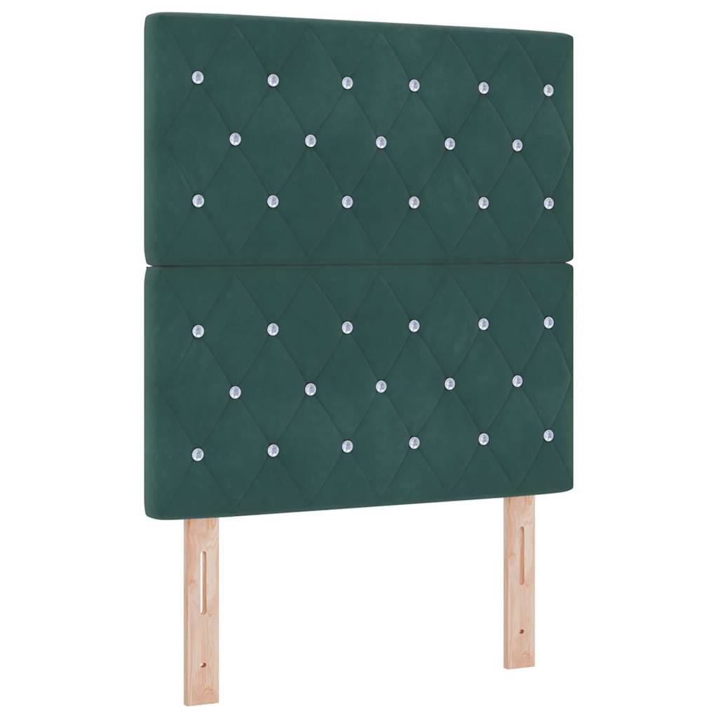 Box Spring Bed with Cushions Dark Green 200 x 80 cm Velvet