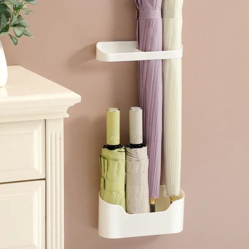 Wall Mounted Umbrella Holder Nail Free Fastener Style Multi-Functional Household Umbrella Storage Rack,sun Umbrella Holder