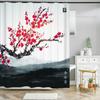 3d Printing Chinese Flower Bird Ink Landscape Shower Curtain Bathroom Waterproof Bath Curtain With Hooks Washable Cloth Decor