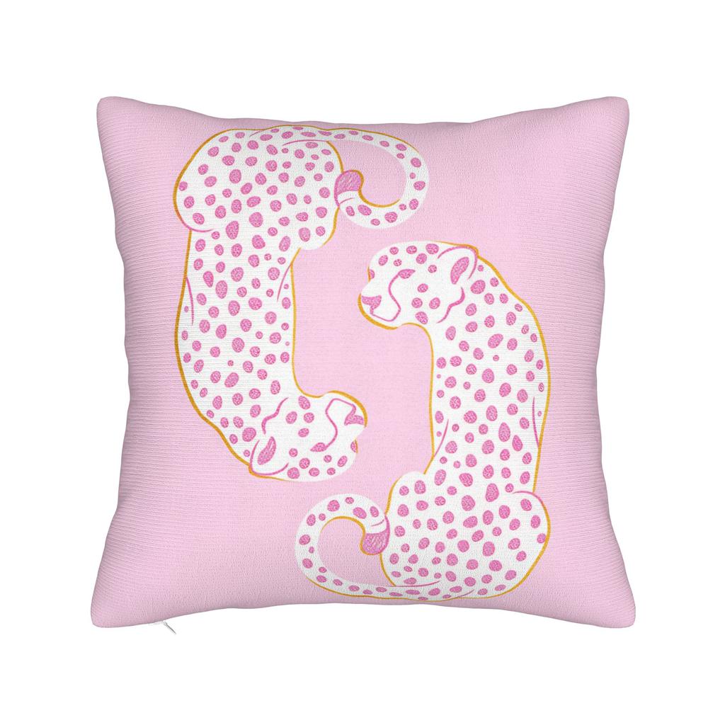 Pillow Cover Pink Black Leopard Duo Lying Sitting Morden Pillow Case For Chair Sofa Home Decor Pillowcases