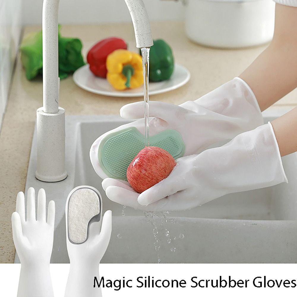 1PAIR Non-slip Dishwashing Gloves Waterproof Cleaning Gloves for Household Kitchen Washing