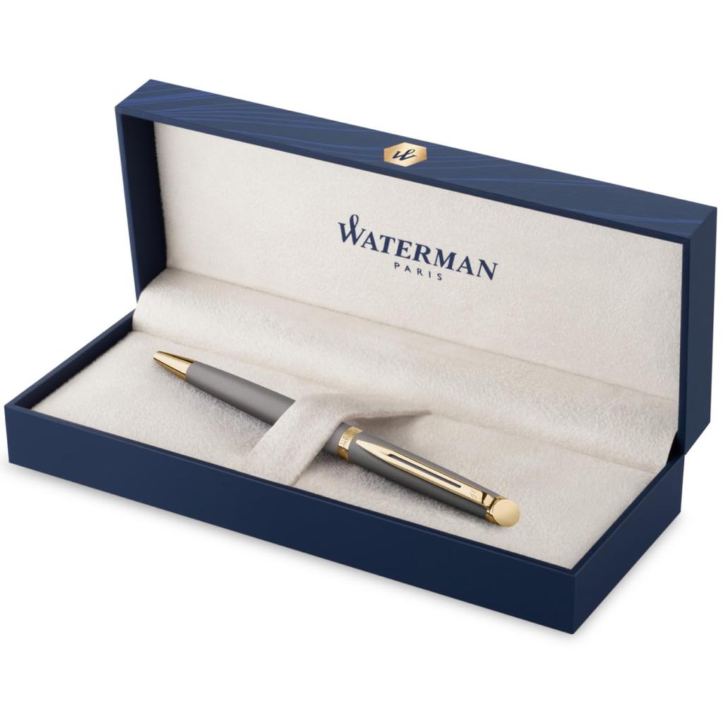 WATERMAN Ballpoint Pen Metropolitan Essential Stone Gray GT Fine Point Gift Box Gift Luxury Official Regular Imported Product 2217936 Oil-based