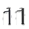 black stainless steel Single Cold Faucet Black Paint Operation Bathroom Basin Tap High Faucets