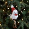 1Pcs  Year Christmas Tree Hangings Faux Foam Bird Ornament Pendant Wool Felt Red Scarf Hat Birdie Navidad Decoration