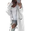 Knitted Coat Double Pockets Warm Skin-Touch Trendy Cardigan Style Pure Color Mid-Length Sweater Female Knitwear