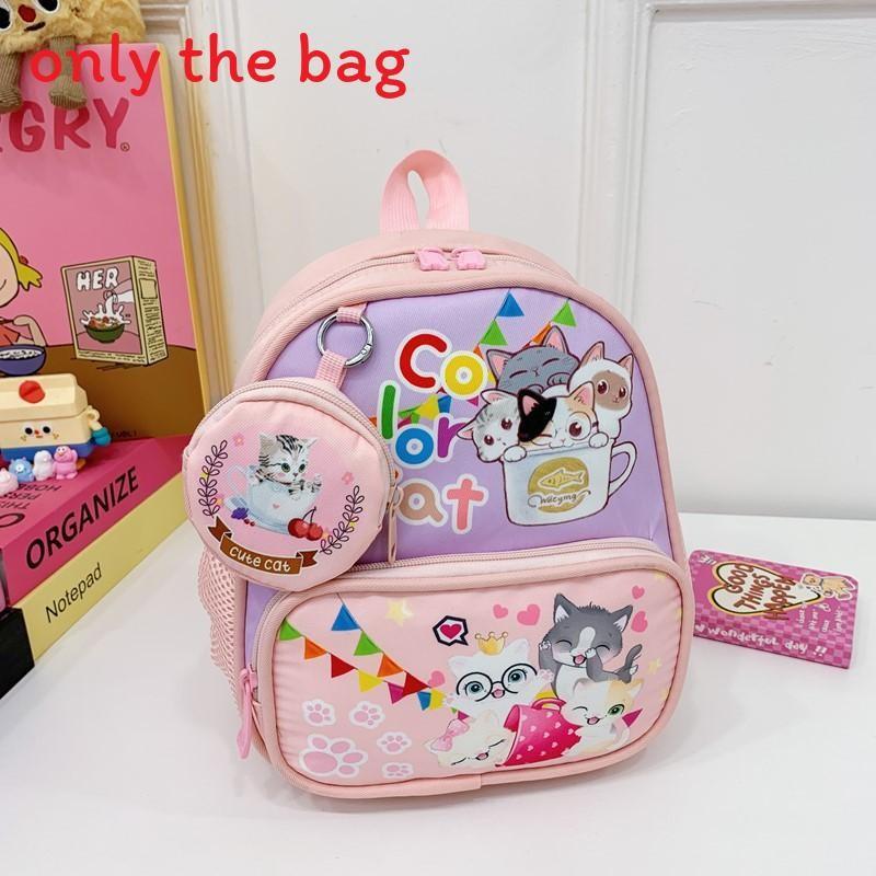 With Childrens Backpack Cartoon Cat And Airplane Print Design For Daily Use