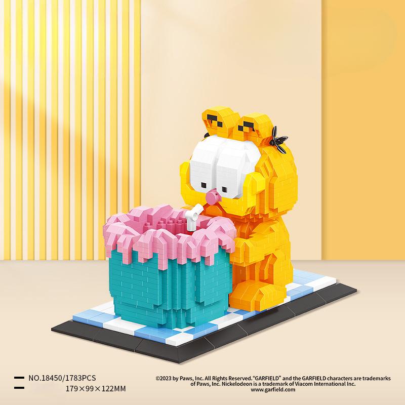 Строительные блоки Лосто Гарфилд, собранная модель, мини-кирпичная фигурка, игрушка для ребенка, подарок
