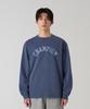 CHAMPION Arch Logo Loose Fit Garment-Dyed Long Sleeve T-Shirt Blue