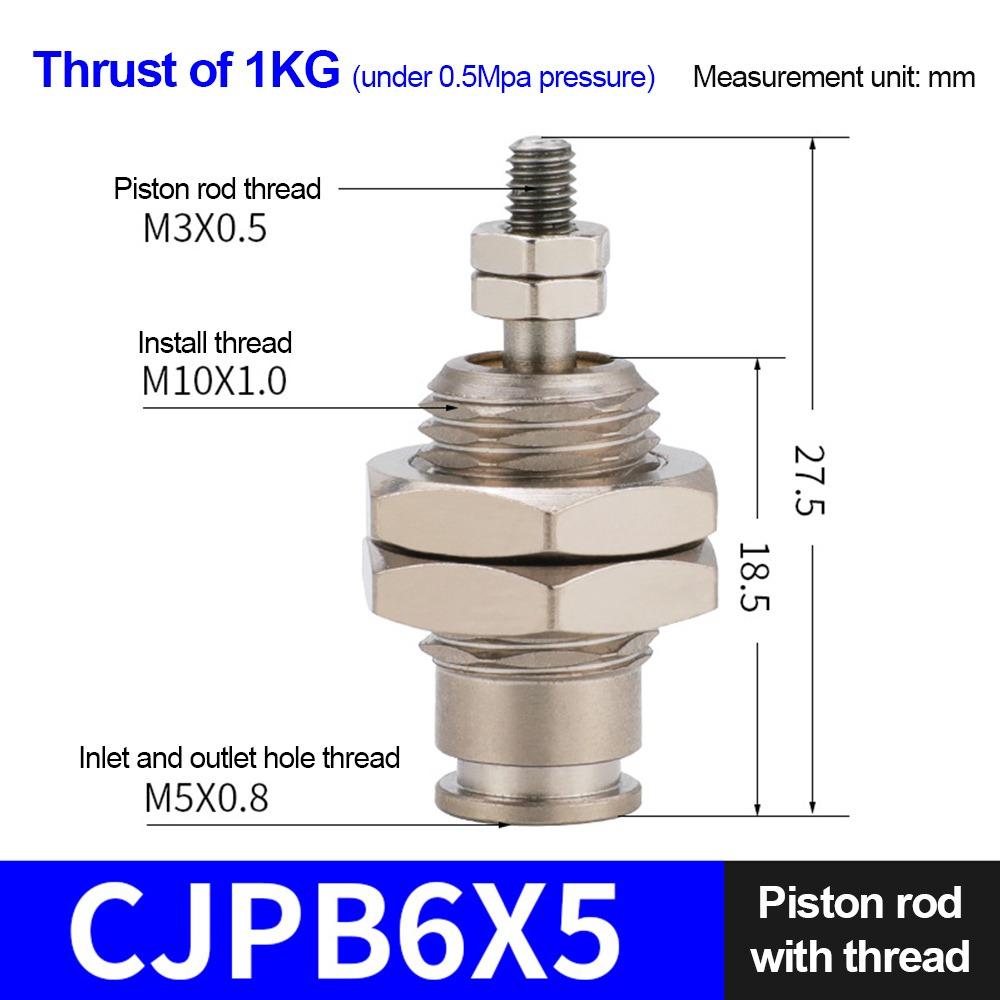 1Pcs Bore 6/10/15mm CJPB Pneumatic Cylinder SMC Type Stroke 5-20mm Mini Air Cylinder Spring Return Single Acting