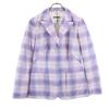 Unused Made In Italy Check Pattern Tailored Jacket 36 Purple Women Used