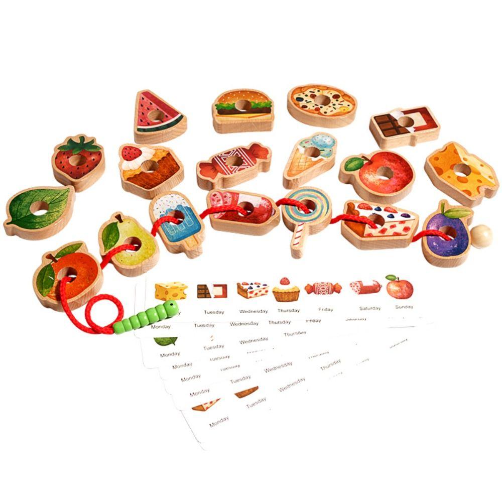 Caterpillar Food Baby Threading Games Lacing Beads Learning Toy Baby Toddlers Kids
