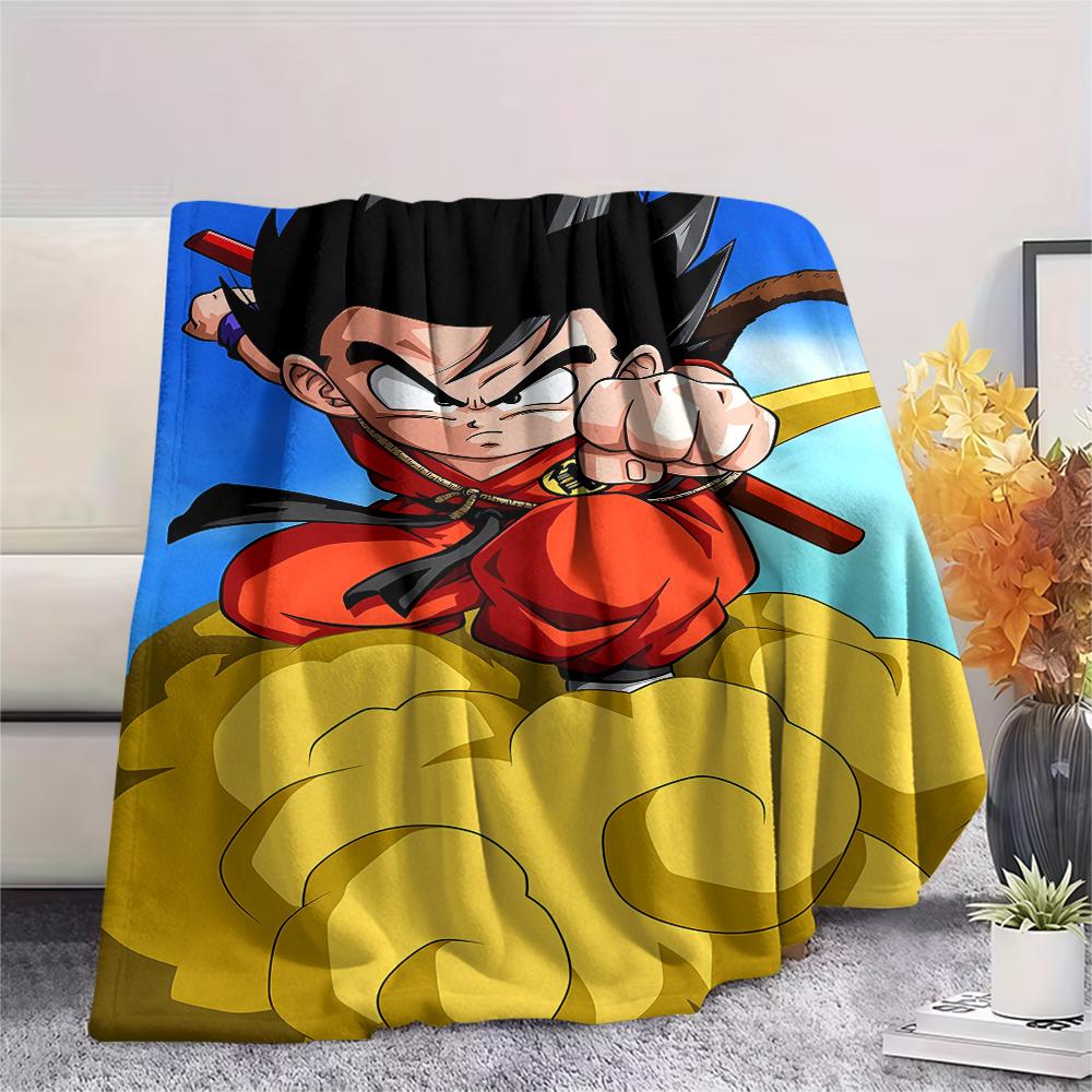 Фланелевое одеяло с принтом персонажей Dragon Ball, Высококачественное, Удобное для всех сезонов, Декор для дома, Тепло и уют, Идеально для рождественских подарков