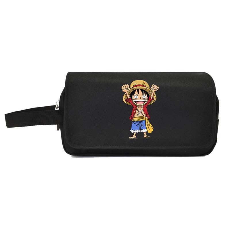 One Piece Large Capacity Pencil Case - Luffy, Zoro, Ace, Law, Sanji Japanese Style Student Stationery Bag