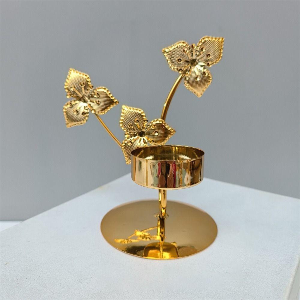 Handmade Ginkgo Candle Holder Exquisite Metal Candlestick Romantic Nordic Candle Holder  Home Decor