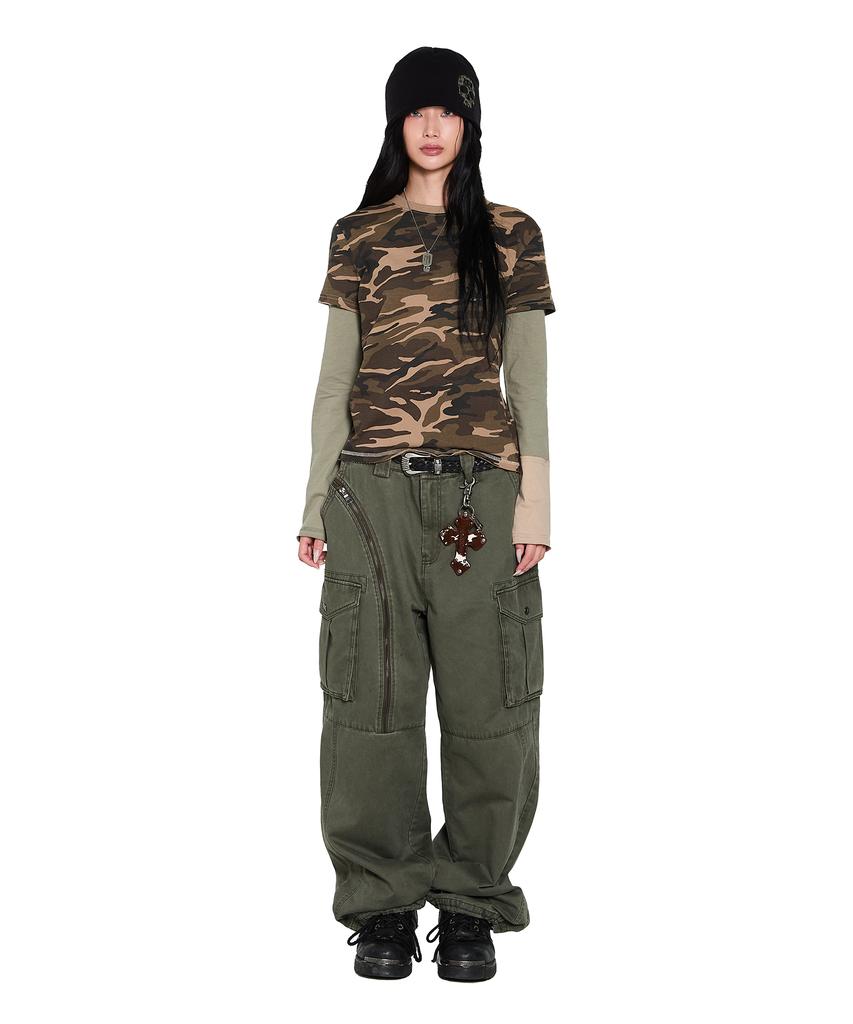 AAKAM Camouflage Layered Long Sleeve (Brown)