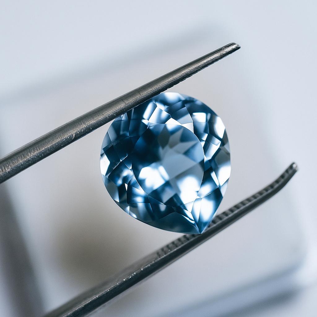 Natural Blue Sapphire Loose Gemstone 15.20 ct Ceylon Pear Cut September Birthday Birthstone