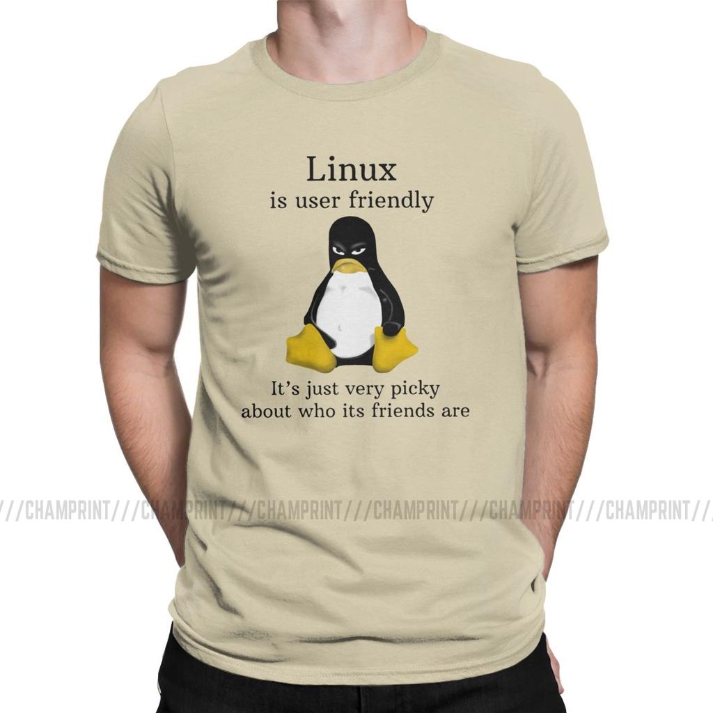 Linux удобен для пользователя футболки Мужчины Arch Linux Tux Программист Компьютерный разработчик Футболка Geek Nerd
