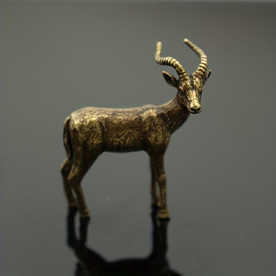 1 item Brass Antelope Tabletop Ornaments Twelve Zodiac Sheep Bronze Sculpture Crafts Cultural Toys Hot Tea Pet Leader Classic Style Copperware