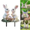 Easter Rabbit Garden Stake Acrylic Rabbit Sign Realistic Animal Figurine Suitable for Outdoor Decoration and Flower Beds
