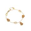 Elegant Gold-Plated Pendant Bracelet Women Modern Chinese-Inspired Geometric Design Tigers Eye Zircon Accents Lightweight