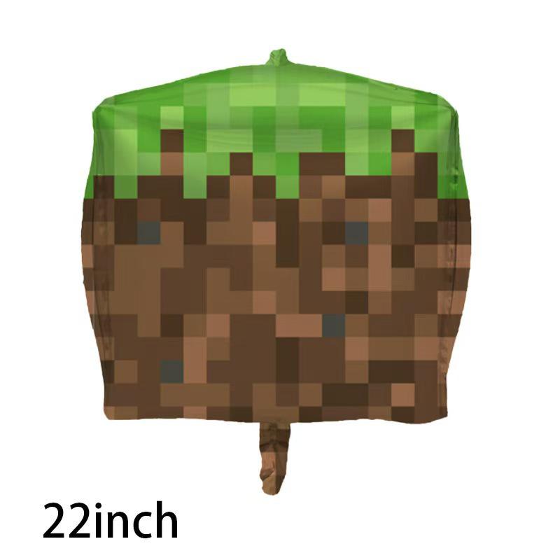 Шары и флажки для вечеринки в стиле Pixel Creeper и Roblox