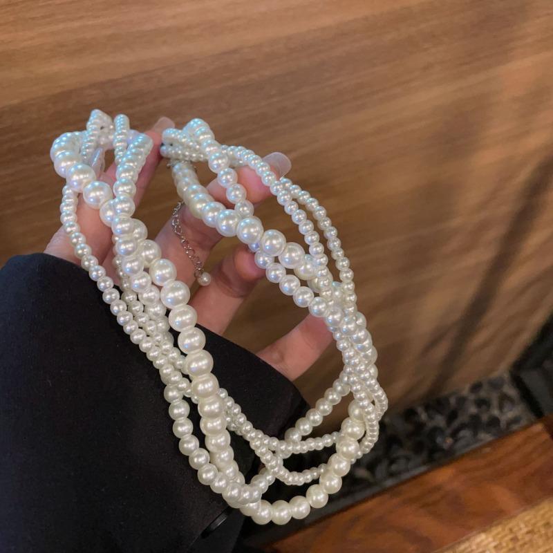 Богемский жемчуг многослойное ожерелье для женщин вечерние роскошные барочные жемчужные ожерелья дамы французская мода свадьба ключичная цепочка девушки шея ювелирные изделия