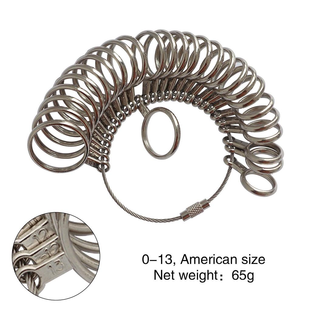 Metal Ring Sizer Measuring Tool Steel Finger Rings Size Measurement Ring Gauge Measure for Wedding Jewelry Sizing Tool