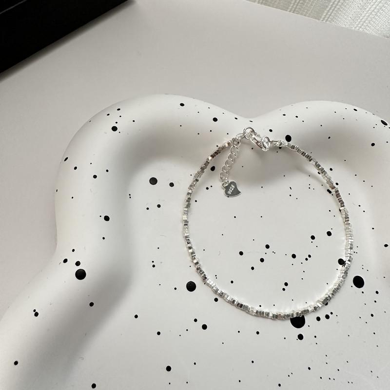 Корейский стиль S925 стерлинговое серебро неправильной формы камень ключичная цепочка ожерелье