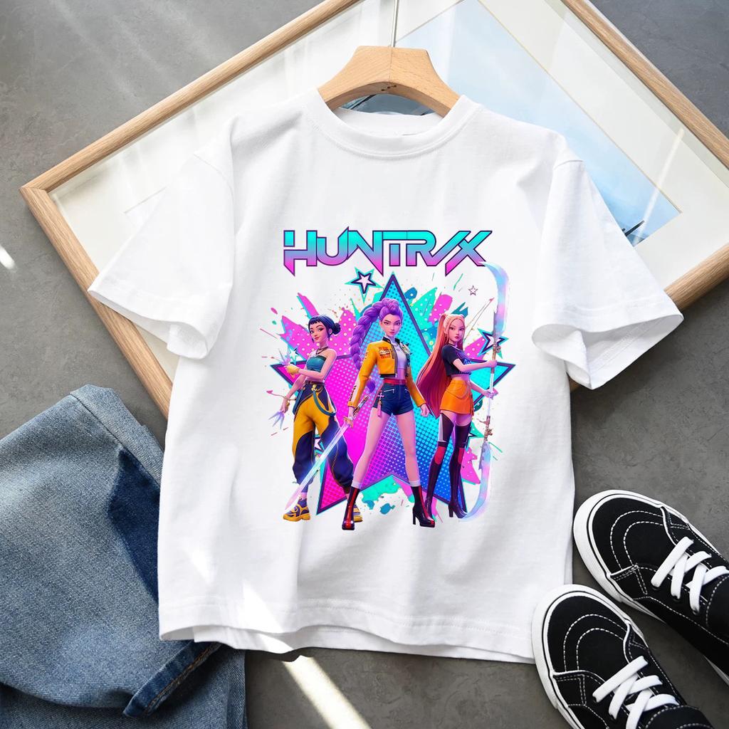 Летняя K-pop Одежда для детей Охотник на демонов Футболка с коротким рукавом Милый Охотник на демонов Тигр