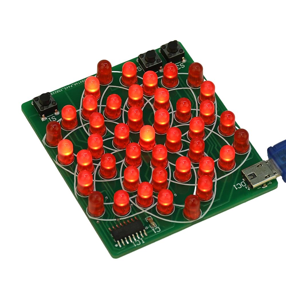 DC 4-5V Micro USB Pattern Electronic Windmill 43LED Flow Light Kit DIY Electronic Production Skills Training Parts