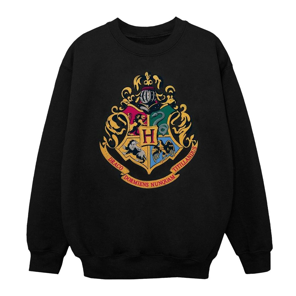 Harry Potter Girls Hogwarts Crest Gold Ink Sweatshirt