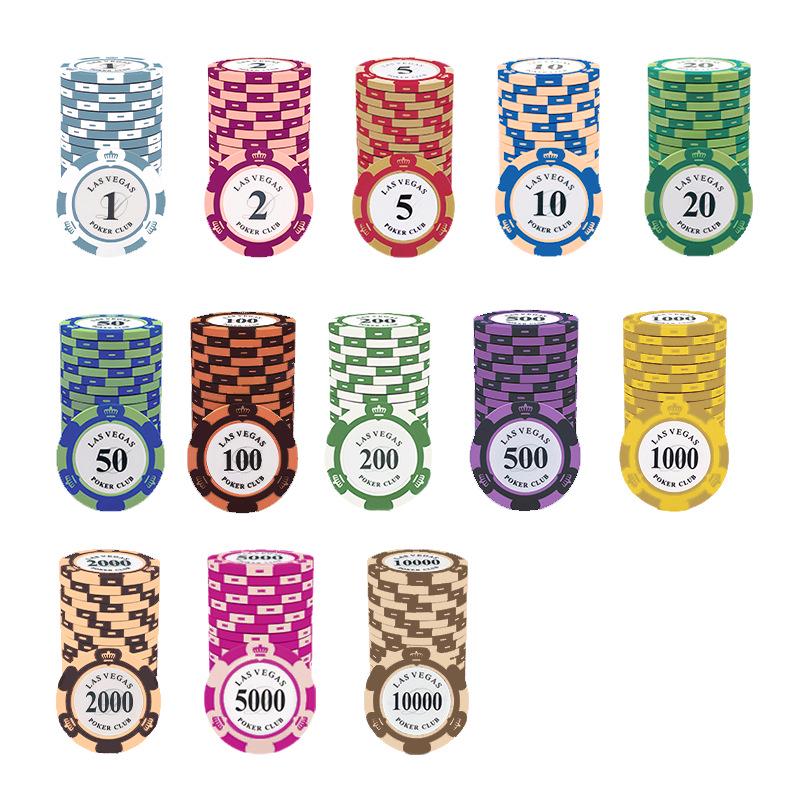 Набор глиняных фишек для Техасского Холдема и Маджонга Crown с железными вставками, алюминиевый кейс, скатерть для Гуаньдана